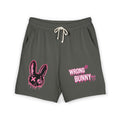 Wrong Bunny Graphic Sweat Shorts — Distressed Pink Bunny Design
