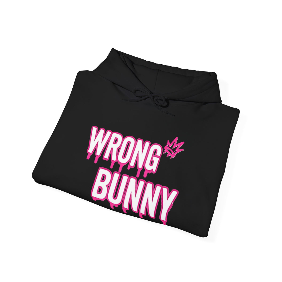 Wrong Bunny Hoodie — Grunge Pink Drip Bunny Streetwear